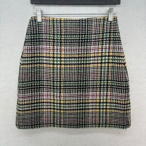 LOFT Petites Wool Blend Plaid Mini Skirt Multicolor Tweed Style 0P Gossip Girl